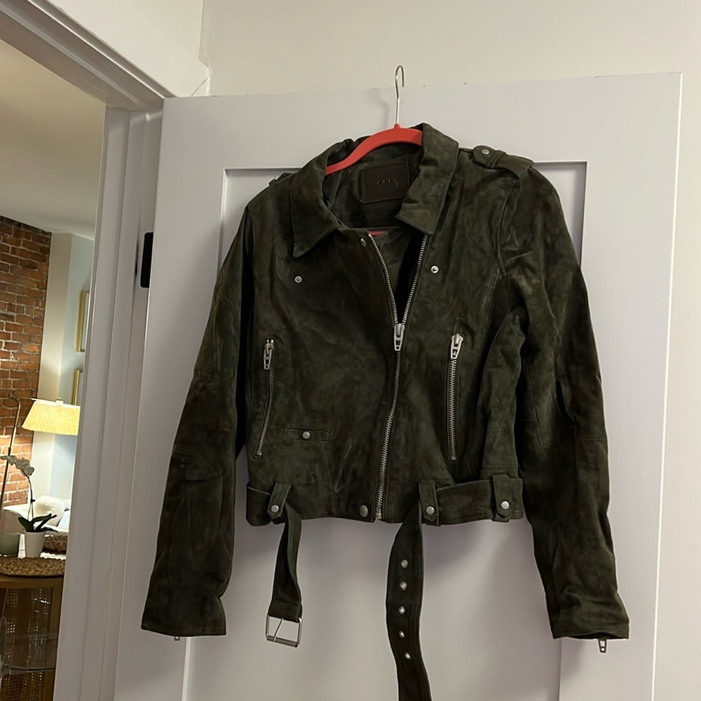 BLANKNYC green suede jacket